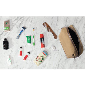 Show Me Love Brand Canvas and Leather Travel Toiletry Bag - SHOW ME LOVE